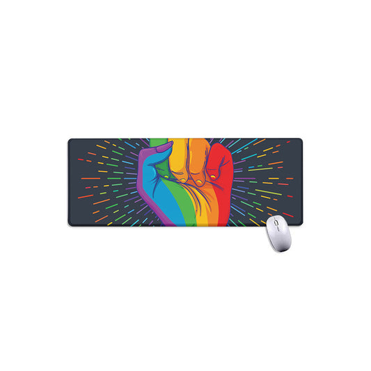 LGBT Pride Rainbow Hand Print Extended Mouse Pad