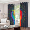 LGBT Pride Rainbow Hand Print Extra Wide Grommet Curtains