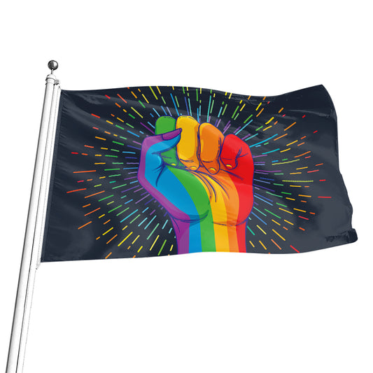 LGBT Pride Rainbow Hand Print Flag