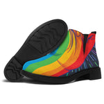 LGBT Pride Rainbow Hand Print Flat Ankle Boots