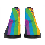 LGBT Pride Rainbow Hand Print Flat Ankle Boots