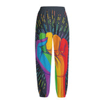 LGBT Pride Rainbow Hand Print Fleece Lined Knit Pants