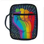 LGBT Pride Rainbow Hand Print Front Pocket Bible Bag