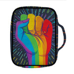 LGBT Pride Rainbow Hand Print Front Pocket Bible Bag