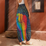 LGBT Pride Rainbow Hand Print Harem Pants
