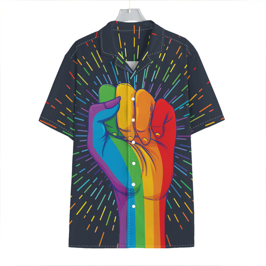 LGBT Pride Rainbow Hand Print Hawaiian Shirt