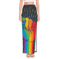 LGBT Pride Rainbow Hand Print High Slit Maxi Skirt
