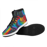 LGBT Pride Rainbow Hand Print High Top Leather Sneakers