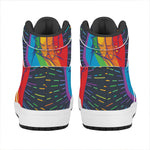 LGBT Pride Rainbow Hand Print High Top Leather Sneakers