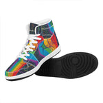LGBT Pride Rainbow Hand Print High Top Leather Sneakers