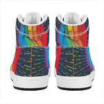 LGBT Pride Rainbow Hand Print High Top Leather Sneakers