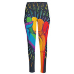 LGBT Pride Rainbow Hand Print High-Waisted Pocket Leggings