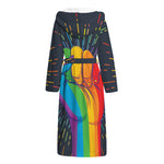 LGBT Pride Rainbow Hand Print Hooded Bathrobe