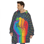 LGBT Pride Rainbow Hand Print Hoodie Blanket