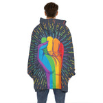 LGBT Pride Rainbow Hand Print Hoodie Blanket