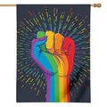 LGBT Pride Rainbow Hand Print House Flag