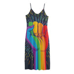 LGBT Pride Rainbow Hand Print Jersey Midi Cami Dress