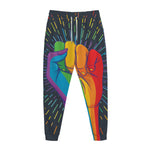 LGBT Pride Rainbow Hand Print Jogger Pants