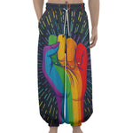 LGBT Pride Rainbow Hand Print Lantern Pants