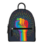 LGBT Pride Rainbow Hand Print Leather Backpack