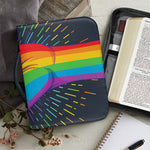 LGBT Pride Rainbow Hand Print Leather Bible Cover