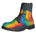 LGBT Pride Rainbow Hand Print Lace-Up Boots
