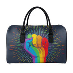 LGBT Pride Rainbow Hand Print Leather Duffle Bag