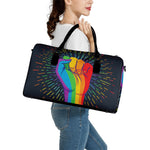 LGBT Pride Rainbow Hand Print Leather Duffle Bag