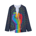 LGBT Pride Rainbow Hand Print Long Sleeve Short Coat