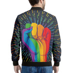 LGBT Pride Rainbow Hand Print Men's Bomber Jacket