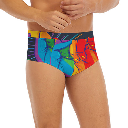 LGBT Pride Rainbow Hand Print Men's Briefs
