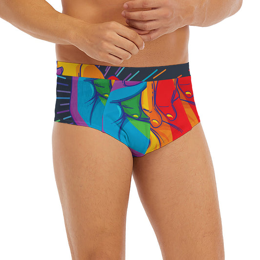 LGBT Pride Rainbow Hand Print Men's Briefs