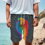 LGBT Pride Rainbow Hand Print Men's Cargo Shorts
