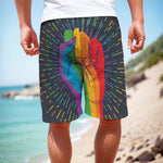 LGBT Pride Rainbow Hand Print Men's Cargo Shorts