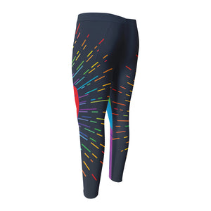 LGBT Pride Rainbow Hand Print Men's Compression Pants