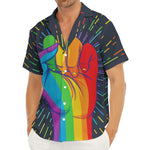LGBT Pride Rainbow Hand Print Men's Deep V-Neck Shirt