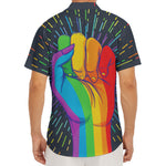 LGBT Pride Rainbow Hand Print Men's Deep V-Neck Shirt