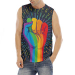 LGBT Pride Rainbow Hand Print Men's Fitness Tank Top