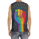 LGBT Pride Rainbow Hand Print Men's Fitness Tank Top