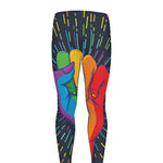 LGBT Pride Rainbow Hand Print Men's leggings