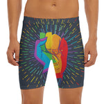 LGBT Pride Rainbow Hand Print Men's Long Boxer Briefs