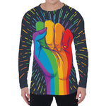 LGBT Pride Rainbow Hand Print Men's Long Sleeve T-Shirt