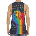 LGBT Pride Rainbow Hand Print Men's Muscle Tank Top