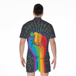 LGBT Pride Rainbow Hand Print Men's Rompers