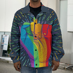 LGBT Pride Rainbow Hand Print Men's Shirt Jacket