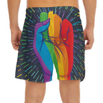 LGBT Pride Rainbow Hand Print Men's Split Running Shorts