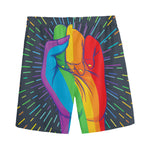 LGBT Pride Rainbow Hand Print Men's Sports Shorts