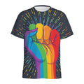 LGBT Pride Rainbow Hand Print Men's Athletic T-Shirt