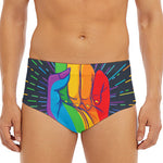 LGBT Pride Rainbow Hand Print Men's Triangle Swim Briefs