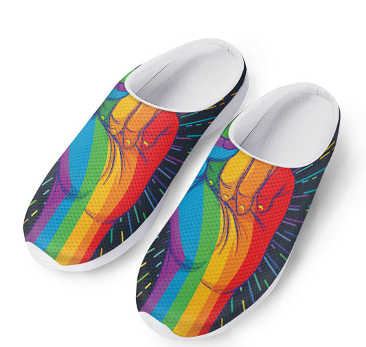 LGBT Pride Rainbow Hand Print Mesh Casual Shoes